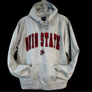 Ohio State Buckeyes Brutus Hoodie Sweatshirt Adult L‎ Pullover Embroidered Gray
